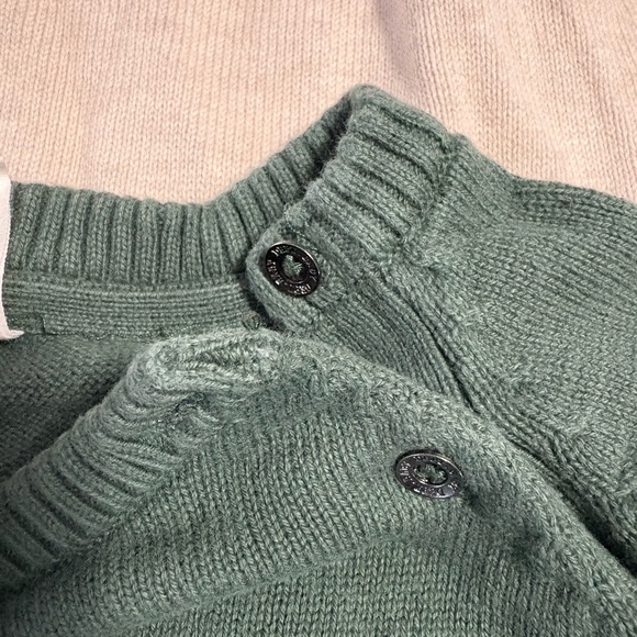 H&M cotton sweaters oatmeal and green solid colors 2T - Picture 2 of 4